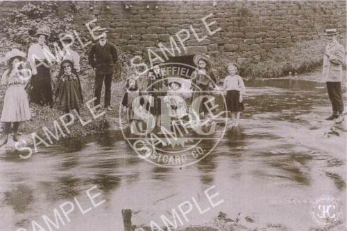 Rivelin Valley c. 1899, Sheffield (Children in River) (NS3)