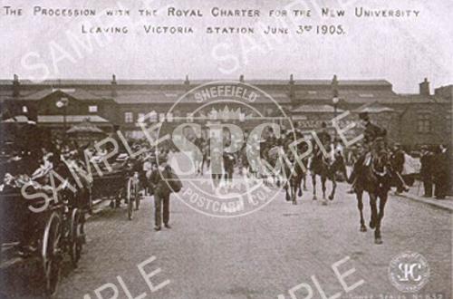 spc00134: The procession with the Royal Charter for the new University, Sheffield 1905