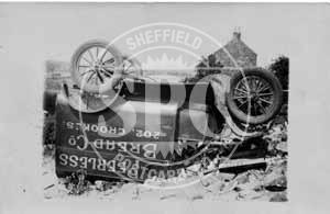 spc00463: Overturned Van at Crookes, Sheffield