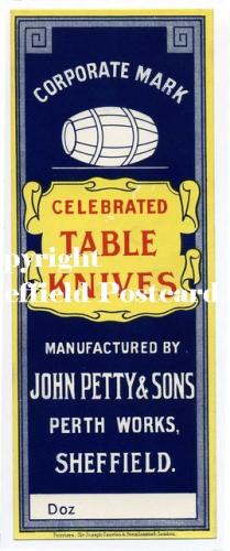 John Petty Table Knives label