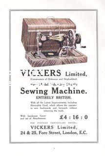 spc702: Vickers Limited sewing machine (Sheffield & London) (ISR1919p184v)